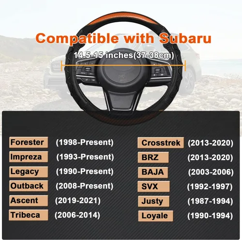 Miniatura 2 de GIANT PANDA Cubierta del volante para Subaru Forester, cubierta del volante del coche para Subaru Outback y Crosstrek - Naranja