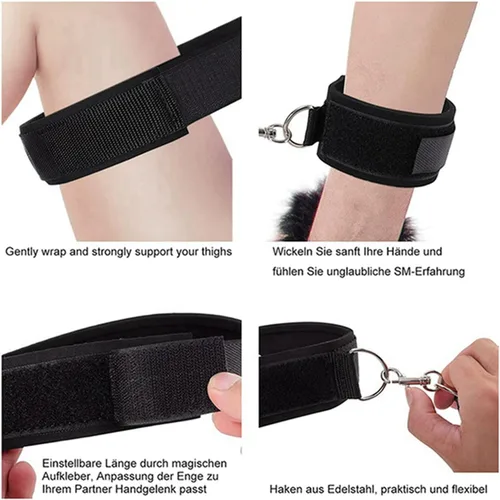 Miniatura 2 de Juego de restricciones de cama sexuales para parejas sexuales de restricciones sexuales, asistencia para la muñeca y el tobillo, kit para adultos