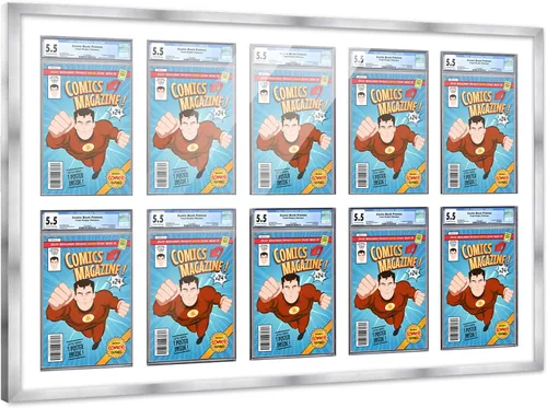 Miniatura 98 de Marco de cómic con paspartú para 8 CGC, CBCS o PGX Graded Comics - Marco de cómic blanco para cómics de 8.125 x 13 pulgadas Marco blanco