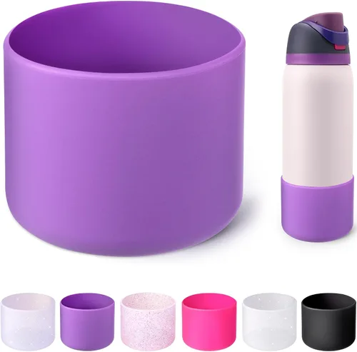 Miniatura 49 de Silicone Boot for Owala Water Bottle 24oz 32oz 40oz, Anti-Slip Protective Sleeve Bottom Bumper Protector for FreeSip, Twist, and Flip Stainless Rosa