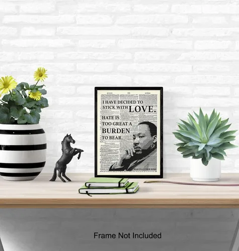 Miniatura 5 de Arte inspirador de pared de diccionario de Martin Luther King, MLK, decoración del hogar, póster reciclado para decoración de oficina o habitación