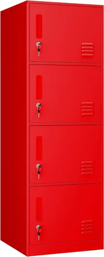 Miniatura 6 de Gabinete de almacenamiento vertical de metal con 1 puerta para dormitorio de niños, habitación de niños, escuela, oficina, hogar, gabinete de Rosa