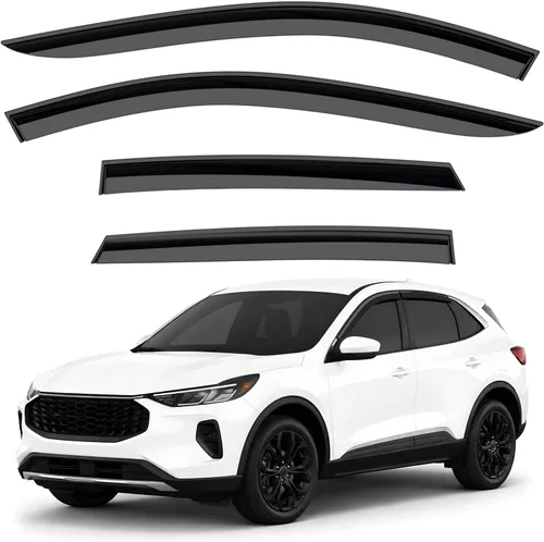 Miniatura 34 de Deflectores de ventana tintados ahumados con cinta adhesiva para ventana lateral, deflectores de lluvia compatibles con Toyota RAV4 2013-2018 - 4