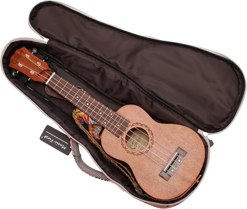 Miniatura 4 de MUSIC FIRST Funda de lona para ukelele MISS CAT para ukelele, correas de hombro dobles, diseño original