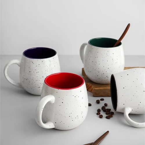Miniatura 9 de LIFVER Juego de 4 tazas de café de 20 onzas, tazas de café grandes de cerámica con asas para café, té, cacao caliente, tazas de expreso, regalos
