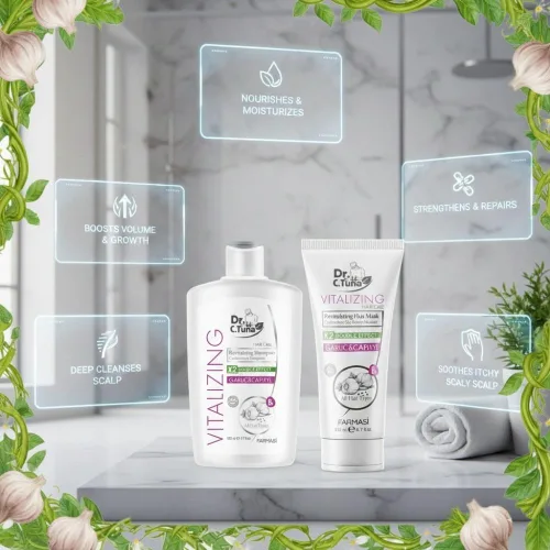 Miniatura 3 de FARMASI Dr. C. Tuna Vitalizing Garlic Shampoo and Hair Mask - Tratamiento natural para el crecimiento del cabello, previene la pérdida, estimula