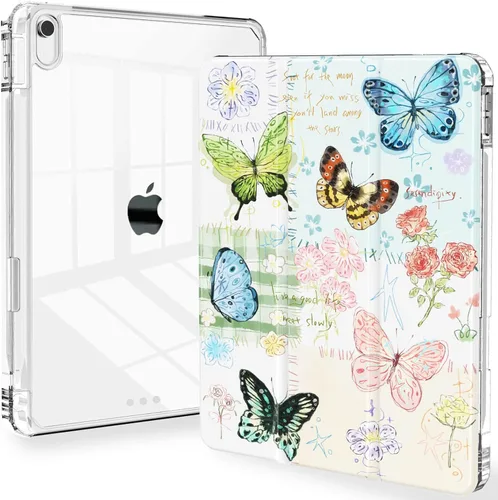 Miniatura 45 de Feams Funda para iPad (A16) 11ª generación de 11 pulgadas 2025, iPad de 10.9 pulgadas 2022, cubierta trasera transparente delgada de tres pliegues