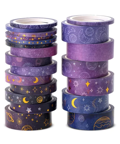 Miniatura 27 de Mr. Pen - Juego de cintas Washi de cuadrícula, 7 rollos, 0.6 pulgadas, cinta washi para diario, cinta decorativa, cinta de diario, cinta