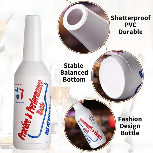 Miniatura 6 de SuproBarware 1 botella Flair de práctica de barman botellas de práctica de barman de 25 oz/25.4 fl oz, kit de barman de estilo blanco, barra