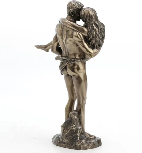 Miniatura 3 de Veronese Design 11 3/8 pulgadas los amantes nupcial llevan la escultura desnuda artística del final del bronce antiguo de la resina del molde en frío