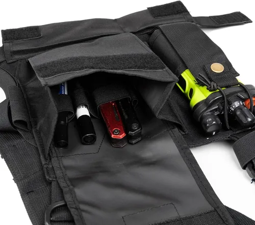 Miniatura 7 de LUITON Arnés de radio con tiras reflectantes, funda de hombro para chaleco de radio, soporte de chaleco de radio bidireccional, Walkie Talkie