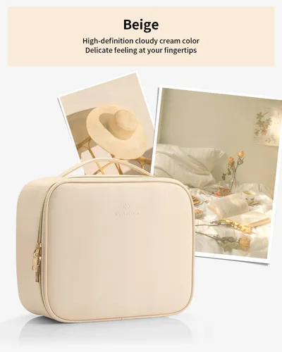 Miniatura 8 de Vlando - Bolsa de maquillaje de viaje, organizador de bolsa de maquillaje, ideas de regalo para mujeres y niñas, bolsa de almacenamiento
