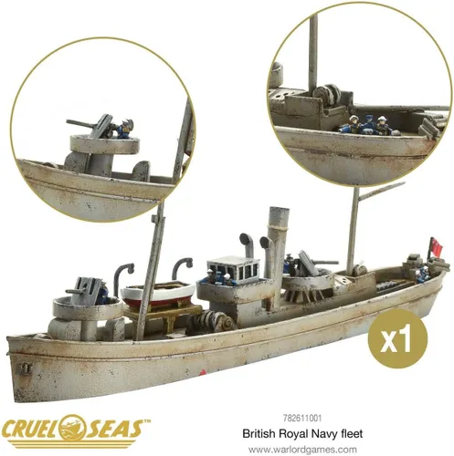 Miniatura 4 de Cruel Seas Warlord British Royal Fleet 1:300 WWII Naval Militar Wargaming Kit de modelo de plástico 782611001