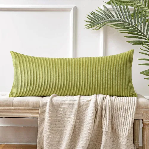 Miniatura 309 de Artscope Fundas de Almohada de Pana a Rayas Acogedoras Súper Suaves Decorativas Cuadradas Fundas de Cojín para Sofá Sillón Dormitorio Decoración
