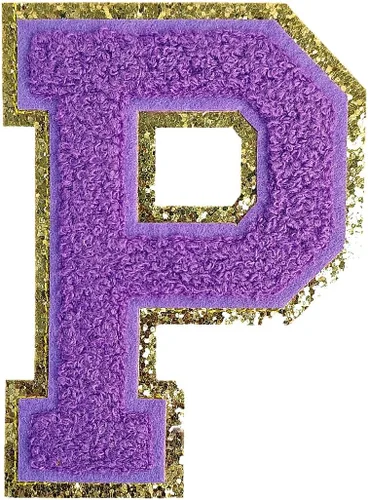 Miniatura 8 de GYGYL - 3 parches de letras deportivas de felpilla con purpurina, parches para planchar de tamaño grande para decoración de disfraces