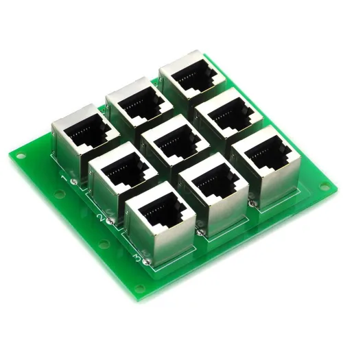 Miniatura 2 de Electronics-Salon RJ45 8P8C Jack Placa de bus de 9 vías, Conector.