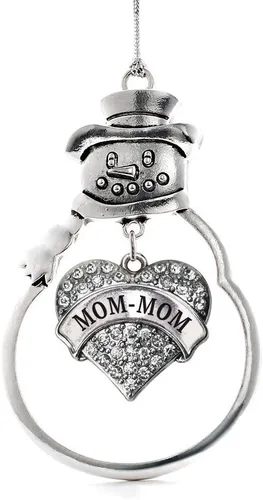 Miniatura 140 de Inspired Silver - Big Sis - Adorno de Navidad plateado - Adorno de árbol de Navidad con dije de corazón con circonita cúbica - Decoración colgante