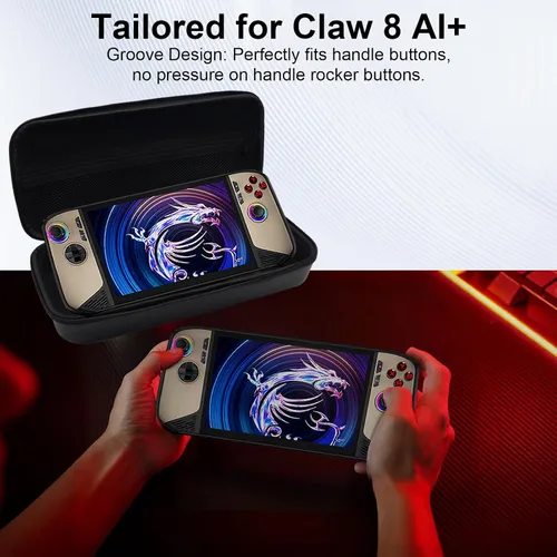 Miniatura 2 de Pidynx Full Protection Kit Compatible with MSI Claw8 - Storage Bag + Protective Case + 8" Tempered Glass Protector for Claw 8 Handheld EVA Leather
