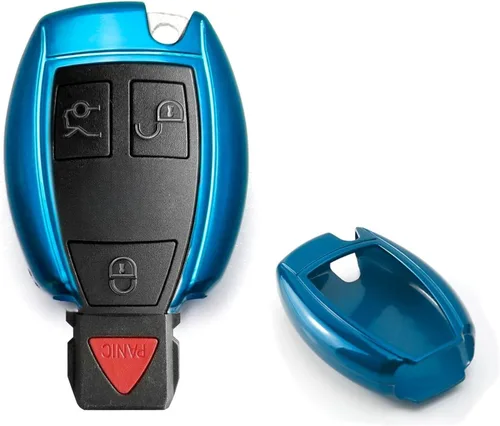 Miniatura 8 de Llavero iJDMTOY inteligente con carcasa brillante a control remoto con ajuste preciso para Mercedes Benz clase C E S M CLS CLK GLK GL, etc, Negro