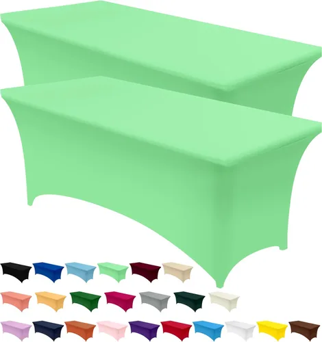 Miniatura 81 de Utopia Kitchen Mantel rectangular de spándex de 4 pies [1 unidad, negro] 200 GSM elástico, ajustado, lavable y resistente a las arrugas, cubierta
