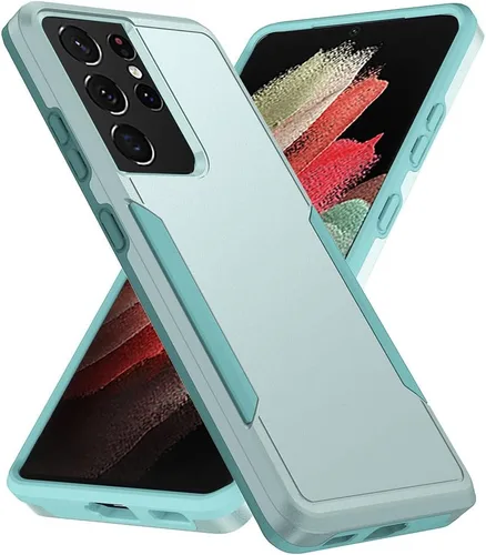 Miniatura 21 de Funda diseñada para Samsung S24 Ultra (no para S24 y S24 Plus), resistente, resistente, a prueba de golpes, soporte de carga inalámbrica, funda Azul