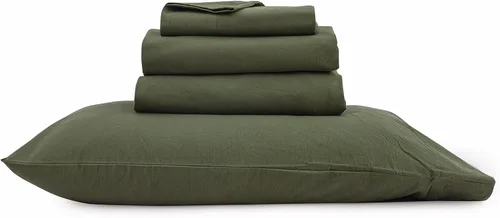 Miniatura 7 de BESTOUCH Juego de sábanas 100% algodón lavado con tacto de lino, súper suave, cómodo, elegante, ligero, juego de ropa de cama para el hogar de 4