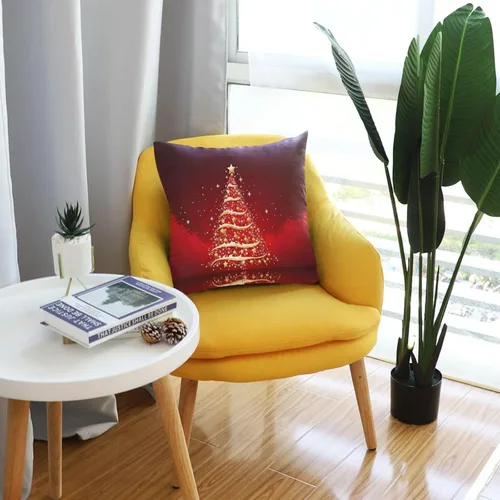 Miniatura 6 de Kigai Funda de cojín cuadrada decorativa para árbol de Navidad de 16 x 16 pulgadas, para sofá, dormitorio, hogar