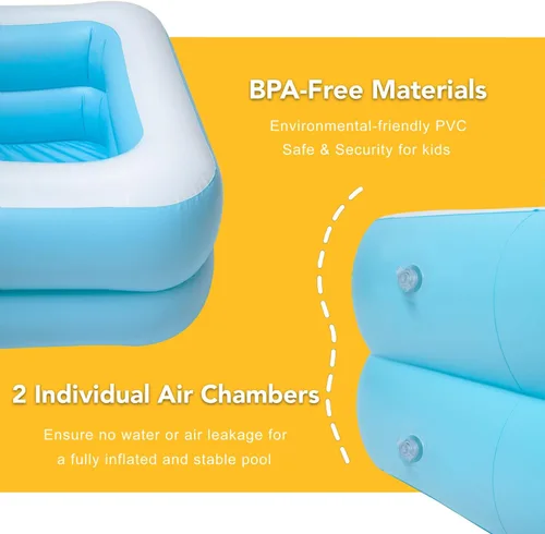 Miniatura 3 de Piscina inflable para niños, centro de natación familiar para niños, piscina de tamaño completo para niños, adultos, piscina fácil de configurar