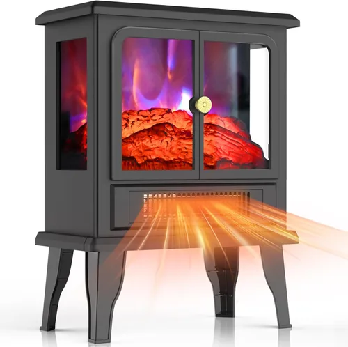 Calentador de Chimenea Estufa Eléctrico - Calentadores de Chimenea para Uso en Interiores con Efecto de Llama Realista, Calentador de Estufa