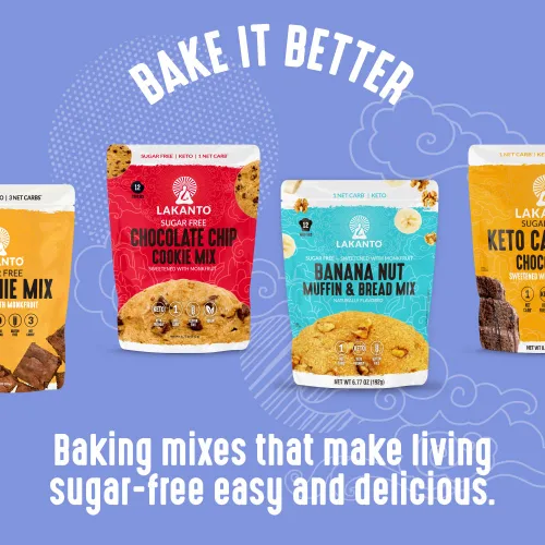 Miniatura 7 de Lakanto Mezcla para muffins de arándanos sin azúcar - Sabor natural, endulzada con edulcorante de fruta de monje, amigable con la dieta keto, 3