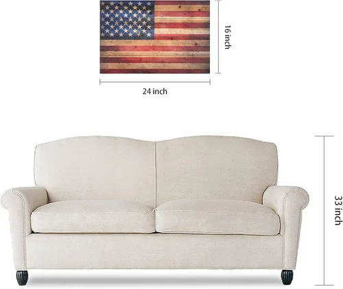 Miniatura 9 de Empire Art Direct Arte de pared con impresión digital de bandera estadounidense en madera maciza, 16 x 24 x 1.5 pulgadas, listo para colgar