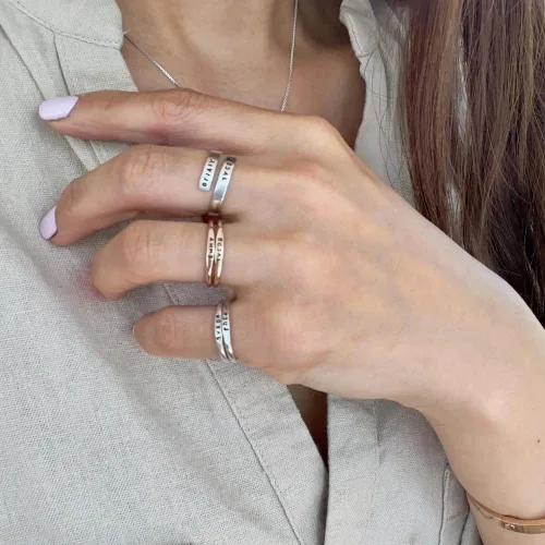 Miniatura 4 de By Hannah Design Teeny Tiny Stacking Sterling Silver Ring Personalized Ring