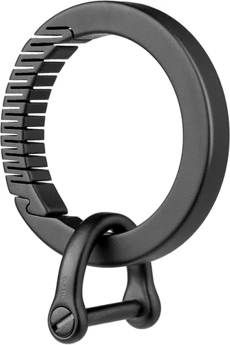 Mosquetón redondo de titanio TISUR, anillo de resorte para llaves con gancho en D, mosquetón pequeño para llaves del coche Clip de mosquetón negro