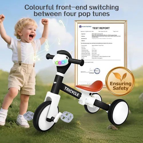 Miniatura 7 de Bicicleta de equilibrio para niños y niñas, triciclo para niños pequeños de 1 a 5 años, triciclo para niños pequeños con luz y música frontal