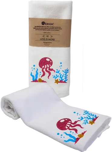 Miniatura 9 de Juego de toallas de mano estilo marino de alta calidad, súper suaves, afelpadas y altamente absorbentes, para spa, hammam, yoga, gimnasio, yate