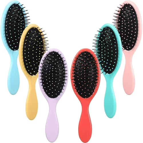 Miniatura 8 de Nuenen 6 piezas de cepillo desenredante húmedo para cabello seco, cepillo desenredante con cerdas suaves para mujeres, hombres, niñas y niños (negro)