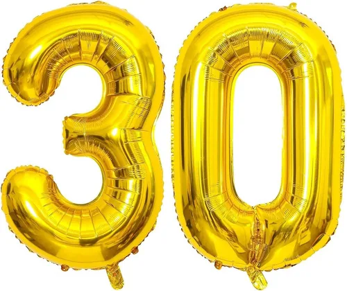 Miniatura 8 de Lovoir Globo de oro rosa de 40 pulgadas con número de 30 dígitos gigantes de papel de aluminio de Mylar para helio de 30 años, decoraciones de oro
