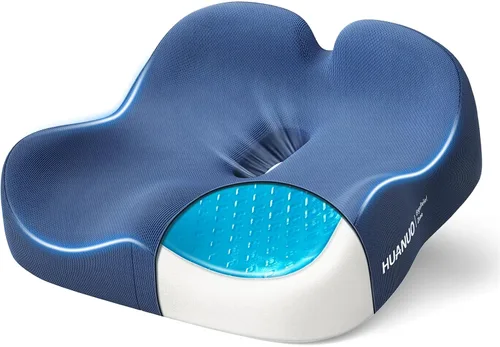 HUANUO Cojín ergonómico de asiento de espuma viscoelástica, gel de refrigeración para silla de oficina, para soporte de cadera, alivio de presión de