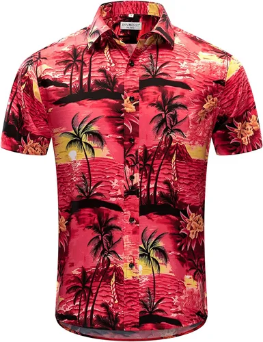 Miniatura 2 de ENVMENST Hawaiian Shirt for Men Short Sleeve Beach Printed Summer Button Down Aloha Shirt(S-3XL)