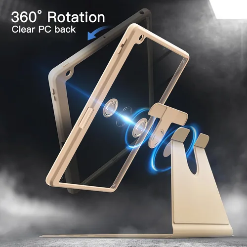Miniatura 3 de JETech Funda giratoria para iPad 9/8/7 (10.2 pulgadas, modelo 2021/2020/2019, 9ª/8ª/7ª generación) con soporte para lápiz, rotación de 360 grados