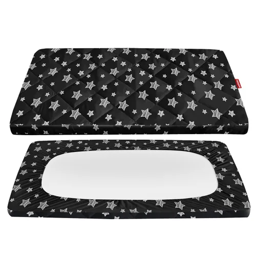 Miniatura 11 de Sábanas ajustables para Pack and Play, transpirables, gruesas, parque de juegos con estampado encantador 39"×27"×5", compatible con Graco Pack n
