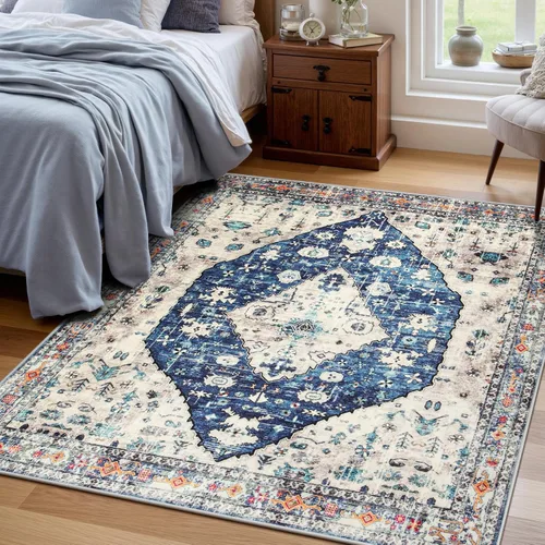 Miniatura 189 de Lahome Alfombra Bohemia Tribal Lavable de 3 x 5, Alfombras Antideslizantes para Entrada, Dormitorio, Sala de Estar, Vintage, Ultra Suave, No