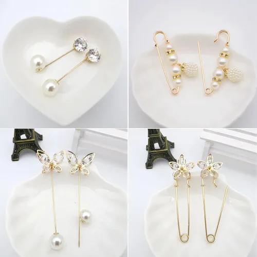 Miniatura 7 de Broche de perlas de imitación con caja, chales de suéter de seguridad con botones de cobertura, alfileres, broches, conjuntos para mujeres, niñas