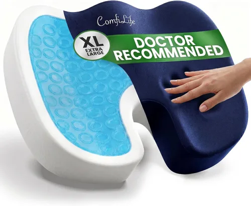Miniatura 11 de ComfiLife - Cojín prémium de gel y espuma viscoelástica para silla de oficina, escritorio y asiento de automóvil, recomendado por doctores para Beige