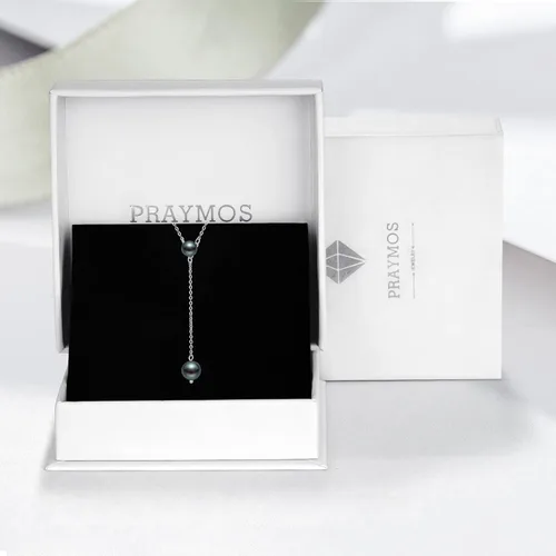 Miniatura 7 de Collar de perlas para mujer, de plata de ley, simple, a la moda, delicado, collar de perlas de capas largas, collar de perlas de perlas, regalos