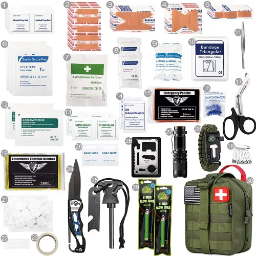 Miniatura 3 de EVERLIT Kit de supervivencia de 250 piezas de primeros auxilios IFAK EMT Molle Kit de supervivencia para equipos al aire libre, kits de emergencia