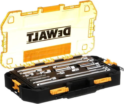 Miniatura 4 de DEWALT Juego de llaves de vaso de accesorios, 15 piezas (DWMT73807) y juego de enchufes profundos, 20 piezas, unidad métrica de 3/8 pulgadas / SAE