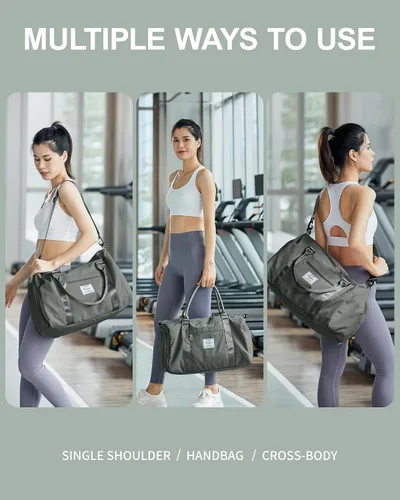 Miniatura 3 de Bolsa de lona de viaje, bolsas de fin de semana para mujeres y hombres, bolsa de transporte durante la noche, bolsa de hospital, bolsa de gimnasio
