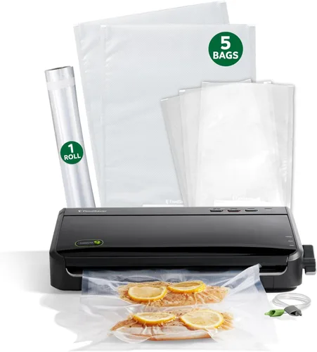 Máquina Selladora al Vacío FoodSaver, Detección Automática de Bolsas, Compatible con Sous Vide, con bolsas selladoras, rollo, sellador al vacío de