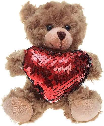 Miniatura 16 de Plushland Oso de Peluche Mocha Corazón - Sé Mío - Oso de Peluche para Niños y Adultos - Almohada de Corazón Bordado - Marrón - 6 pulgadas